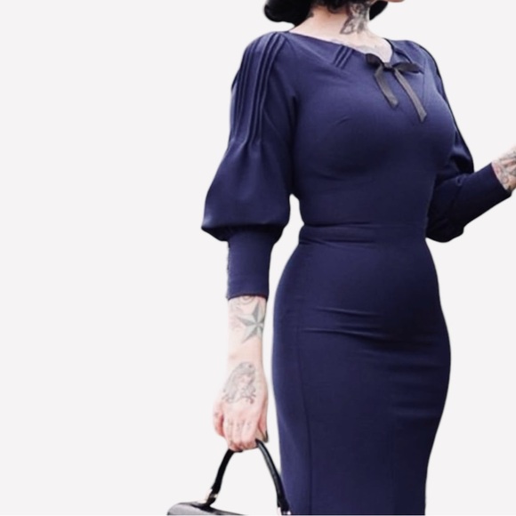 NWT Stop Staring 30s Style Navy Dress Size Small - Picture 16 of 16